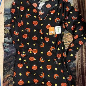 Peanuts Halloween Fleece Lined Onesie Romper Sz XL